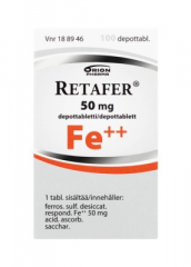 RETAFER 50 mg depottabl 100 kpl